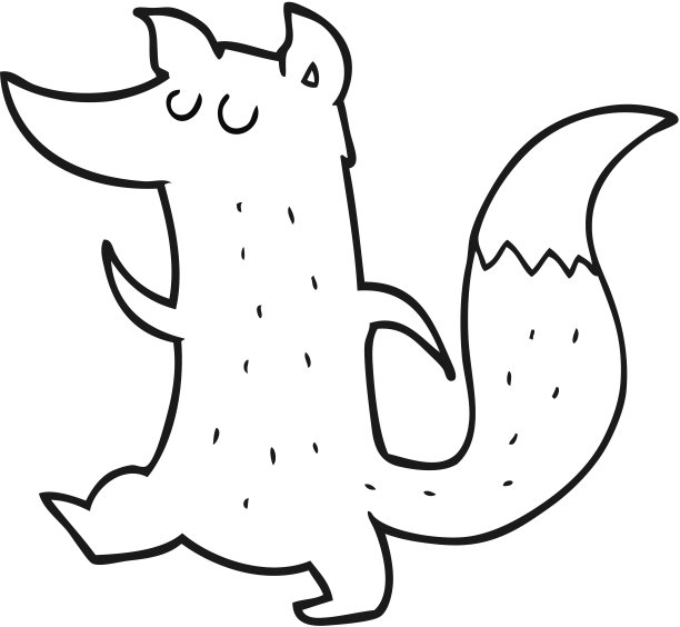 狼线条画
