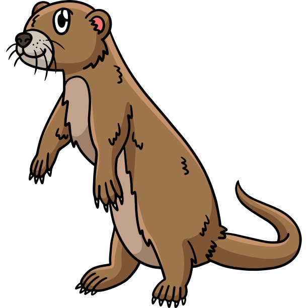 可爱水獭卡通图案背景