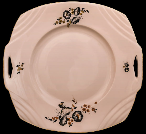 花卉图案精美陶瓷餐盘