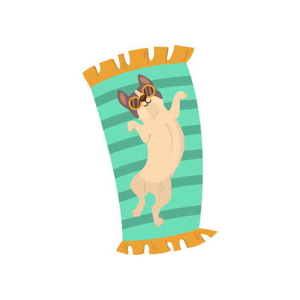 可爱矢量度假元素绿色