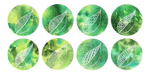 绿色精美圆形花纹图案