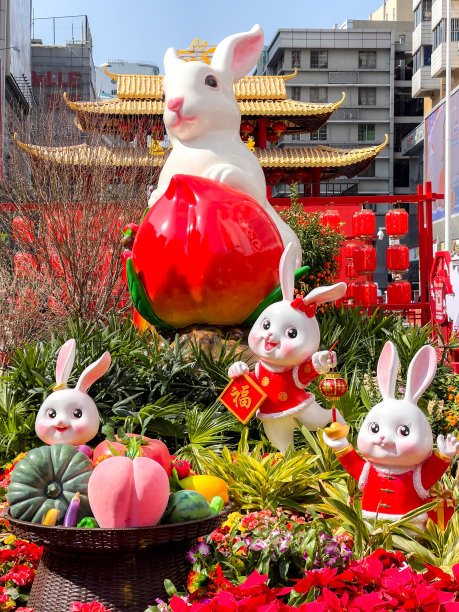 兔年元宵节拱门 