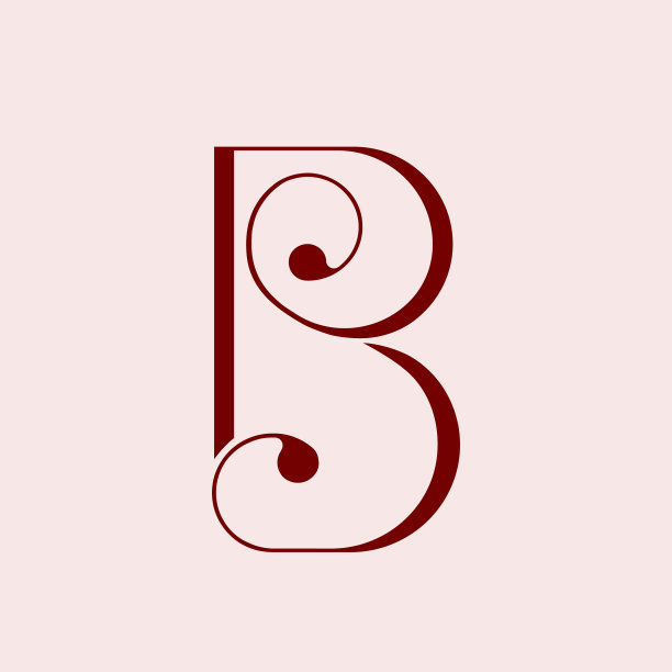 红色b字母logo,标志设计