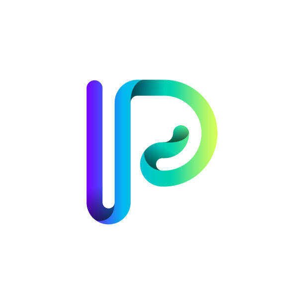 字母p科技智能logo设计