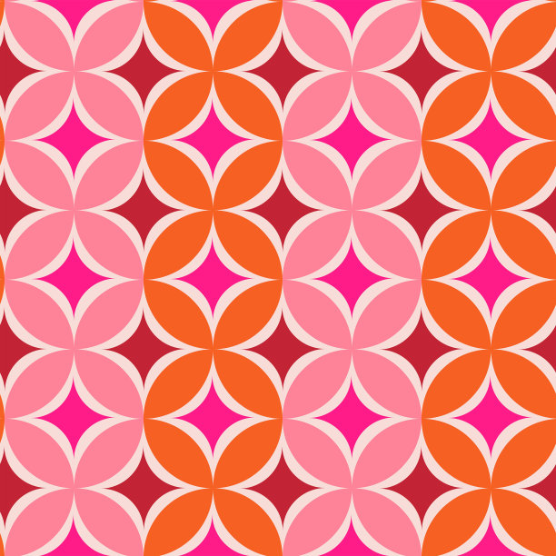 粉色星星圆形矢量图案