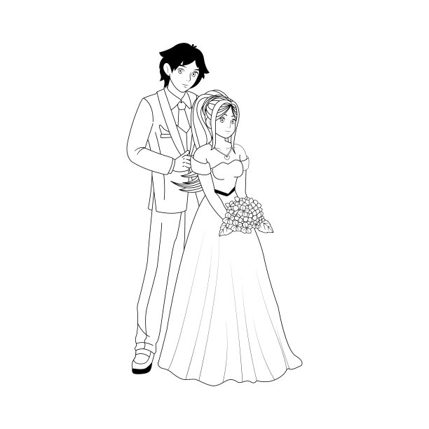 新婚,日本漫画风格,结婚庆典
