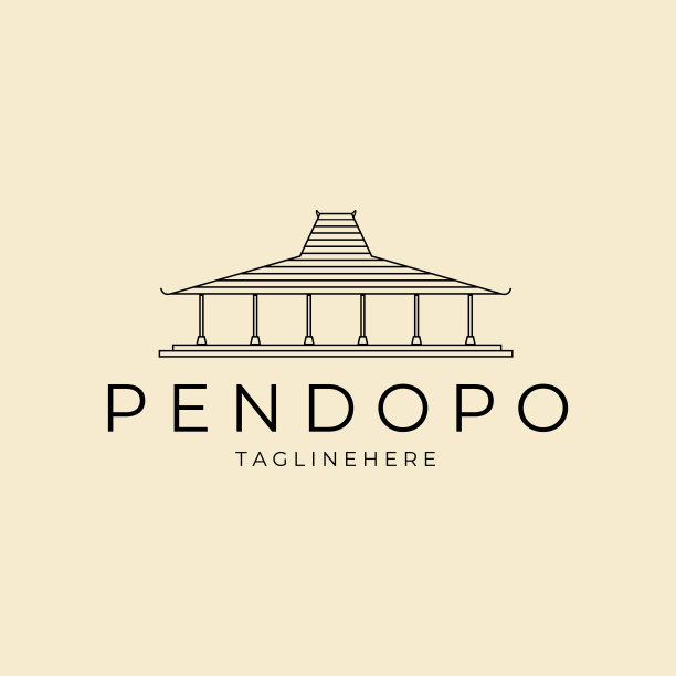 传统包子铺线描插画