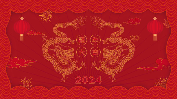 贺卡,中国灯笼,复古风格