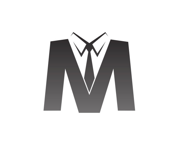 领带西装m字母logo