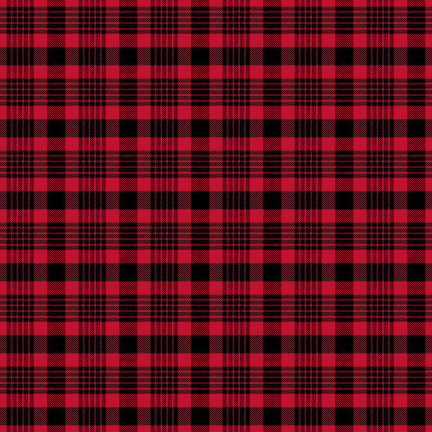 红底格纹服饰图案