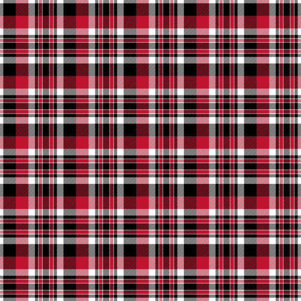 红底格纹服饰图案