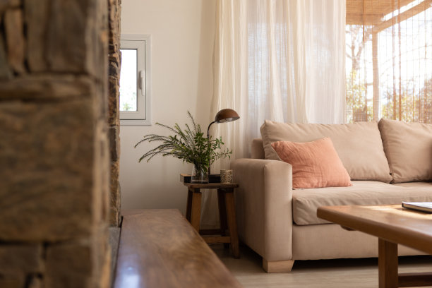 宽敞明亮的客厅沙发