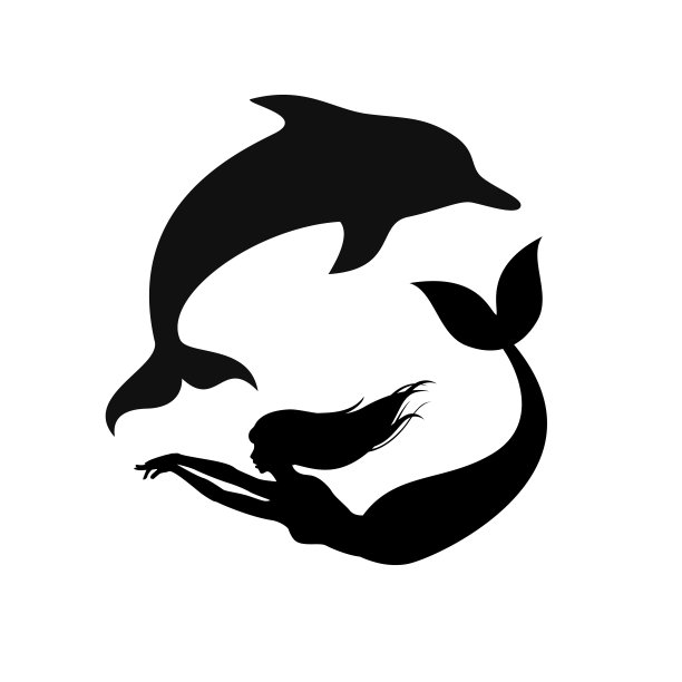 美人鱼剪影logo