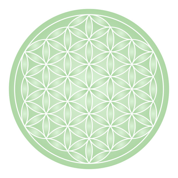 绿色精美圆形花纹图案
