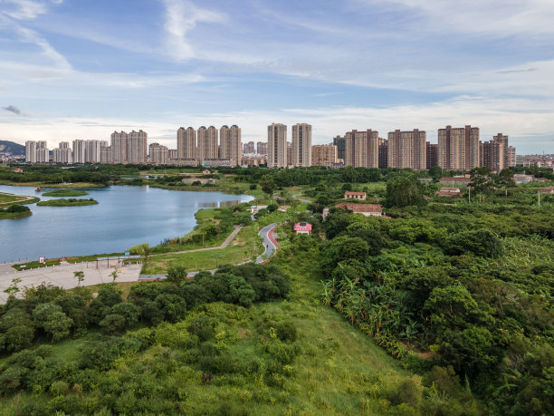 航拍高清鸟瞰城市建筑风光组合