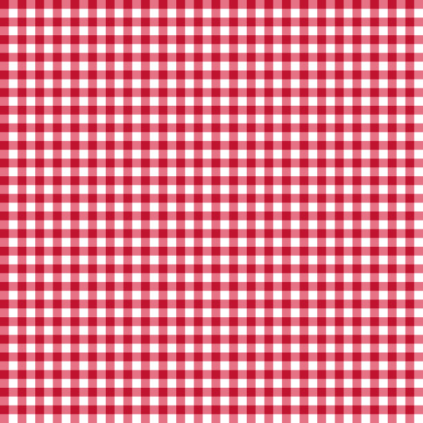 红底格纹服饰图案