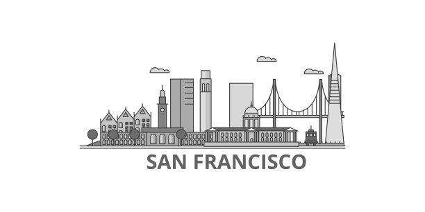 旧金山天际线海报设计