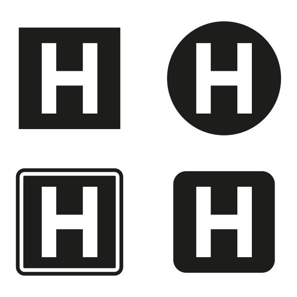 h字母医院医疗logo标志设计