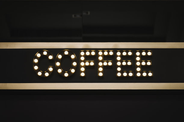 标志,咖啡,咖啡店