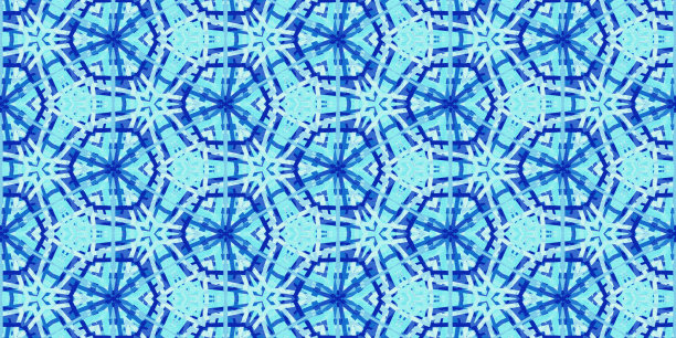 蓝绿几何六边形无缝图案