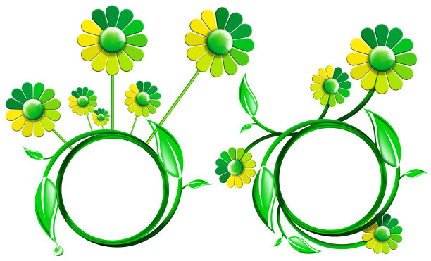 绿色精美圆形花纹图案