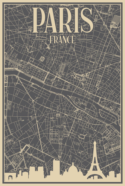 法国复古城市海报