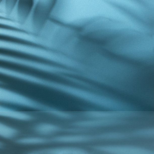 清新蓝绿棕榈叶图案背景