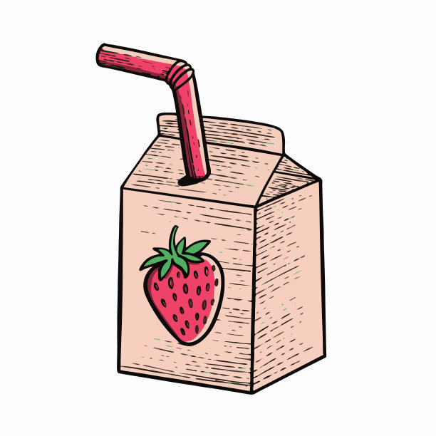 草莓饮料包装