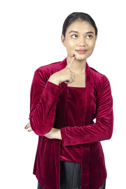 红衣图案优雅美人