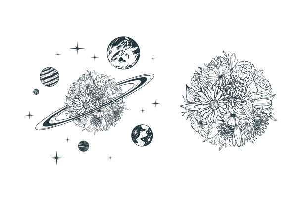 星空宇宙太空卫星印花图案