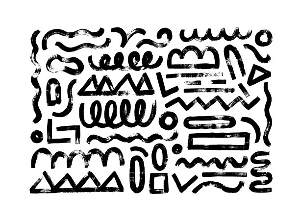 黑白水墨线条抽象纹理图