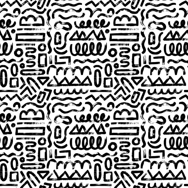 黑白水墨线条抽象纹理图