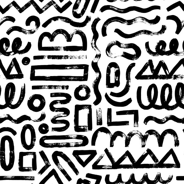 黑白水墨线条抽象纹理图