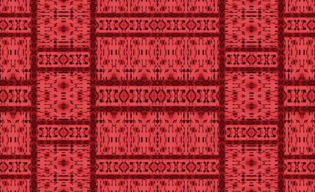 红底格纹服饰图案