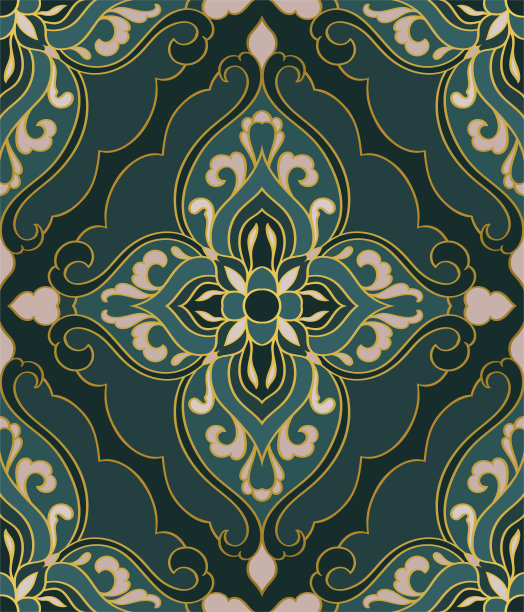 复古欧式花纹边框地毯