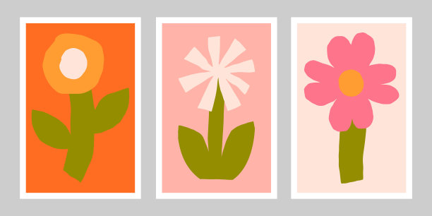 三联画 花卉 花朵