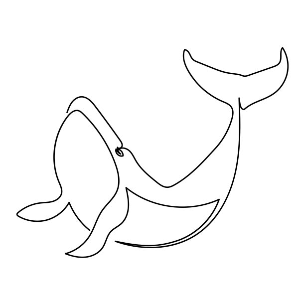 矢量动物鲸鱼线条