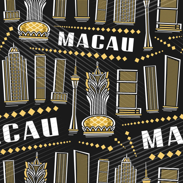 中国澳门地标建筑海报设计