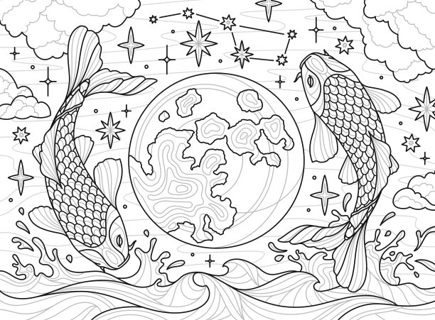 星球书本海洋插画插图