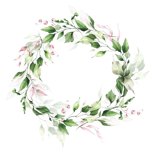 精美蓝绿色圆形花纹图案