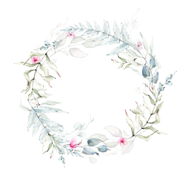 精美蓝绿色圆形花纹图案