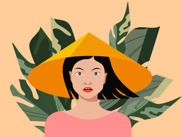 中式优雅女性插画海报