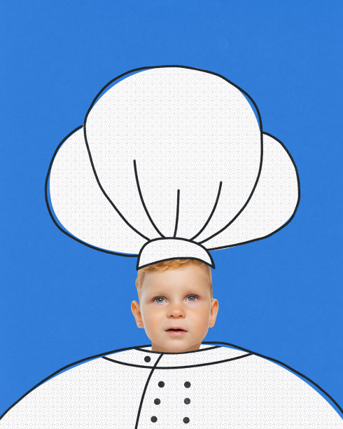 卡通可爱小男孩厨师