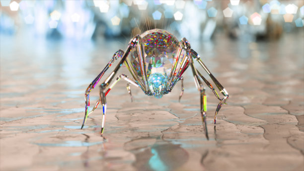 发光眼睛生物特写