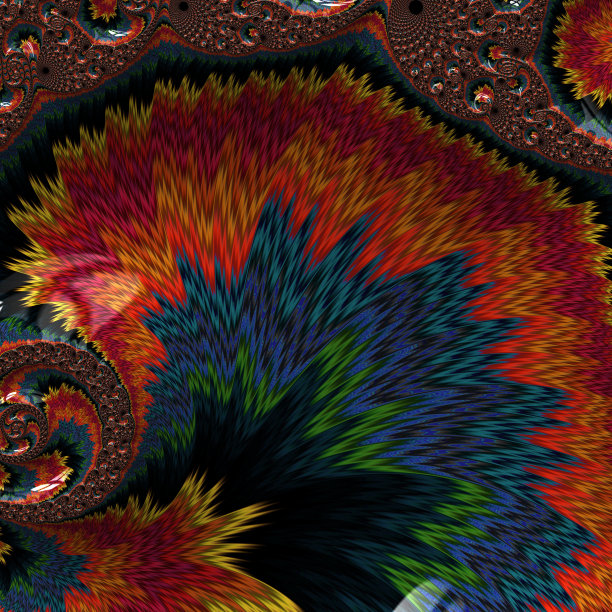 矢量彩色立体分形图案