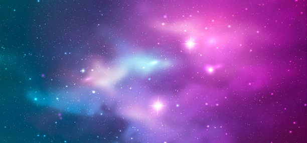 高清色彩斑斓的宇宙星空装饰画