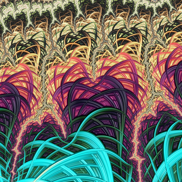 矢量彩色立体分形图案