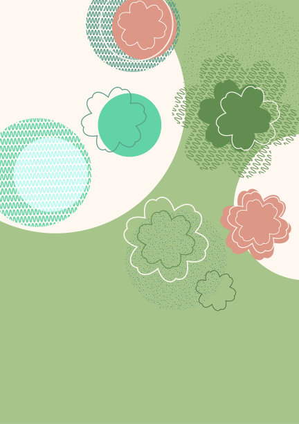 精美绿色圆形几何花纹图案