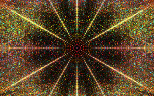 多彩几何花卉拼接图案