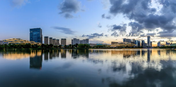 宁波城市建筑背景